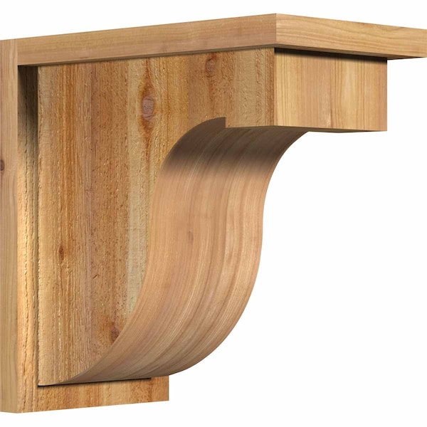 Ekena Millwork Del Monte Rough Sawn Corbel w/Backplate, Western Red Cedar, 8"W x 14"D x 14"H COR08X14X14DEL01RWR - main